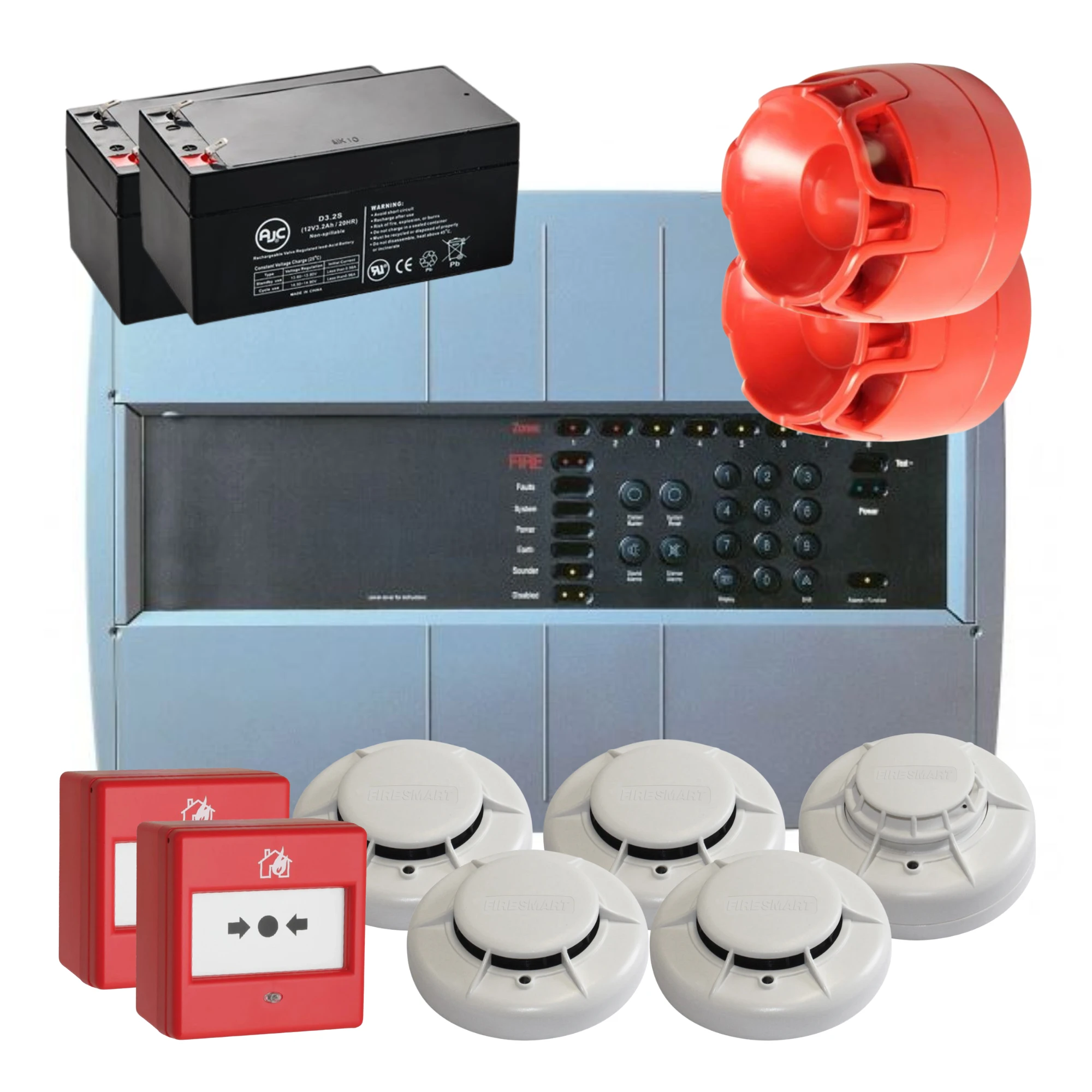 related product firesmart-2-zone-conventional-fire-alarm-kit---group-img